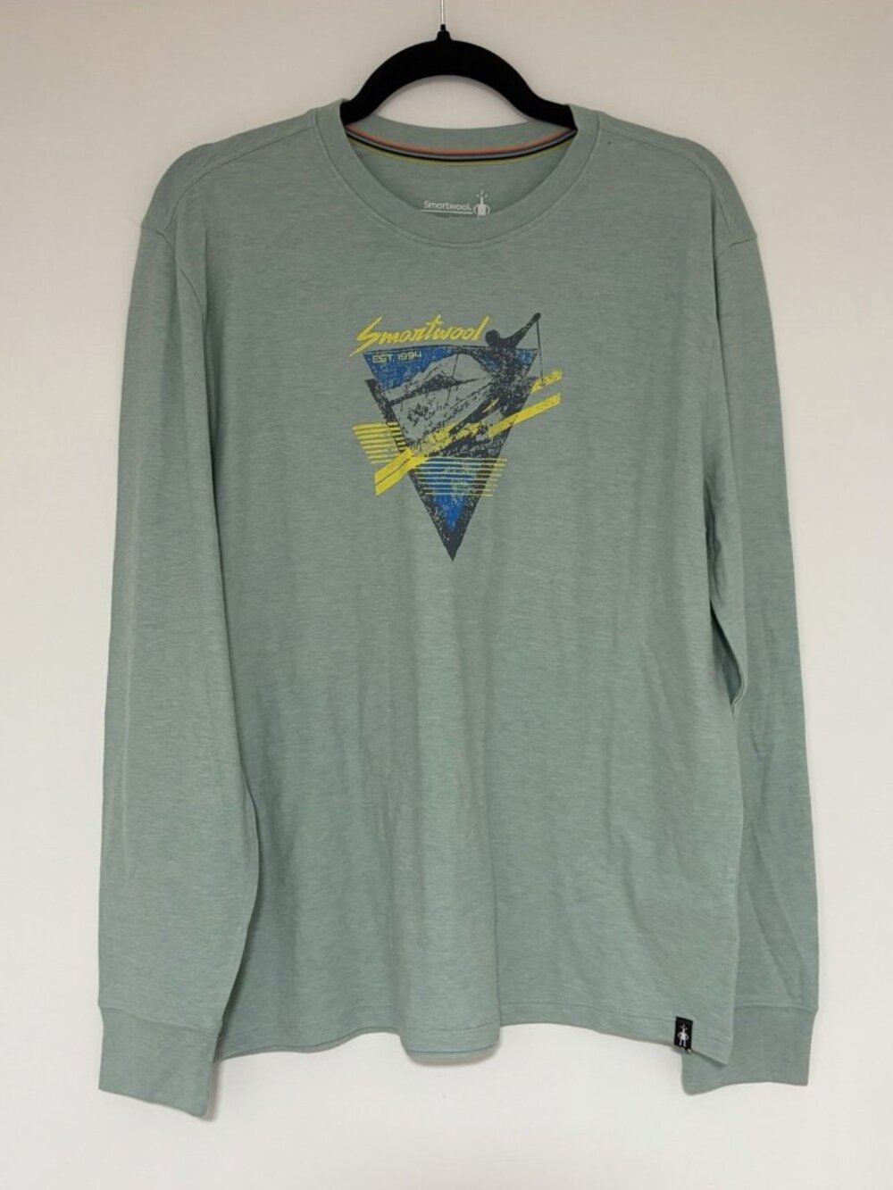 Smartwool Unisex 90's Shred Graphic Long Sleeve Tee Teal Large NWOT